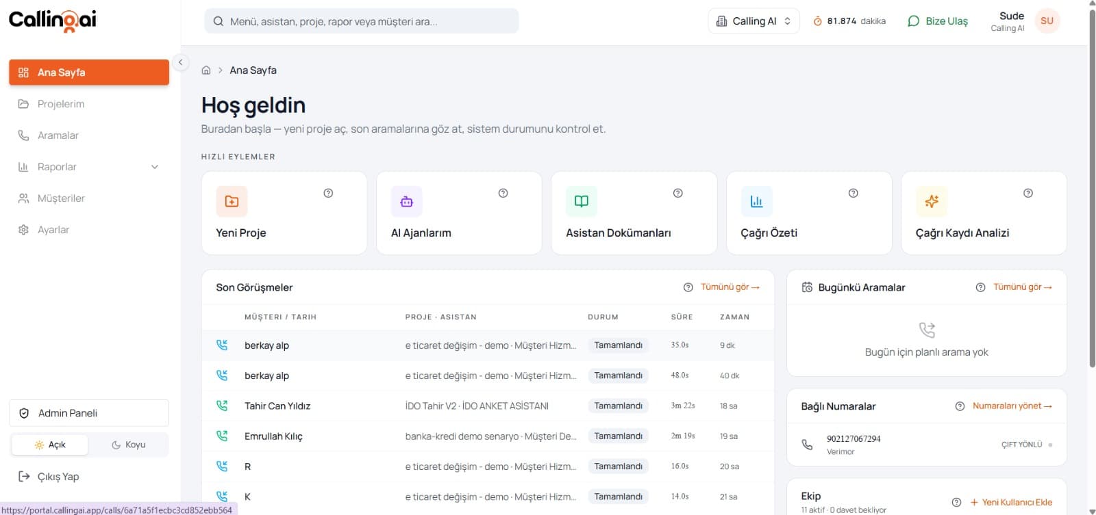 Calling AI — Çağrı Otomasyonu